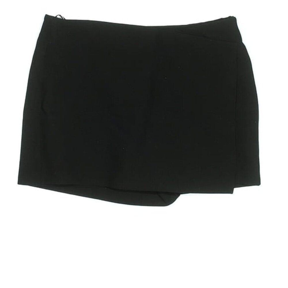 NWT Zara Black Faux Warp Skort - Picture 1 of 4